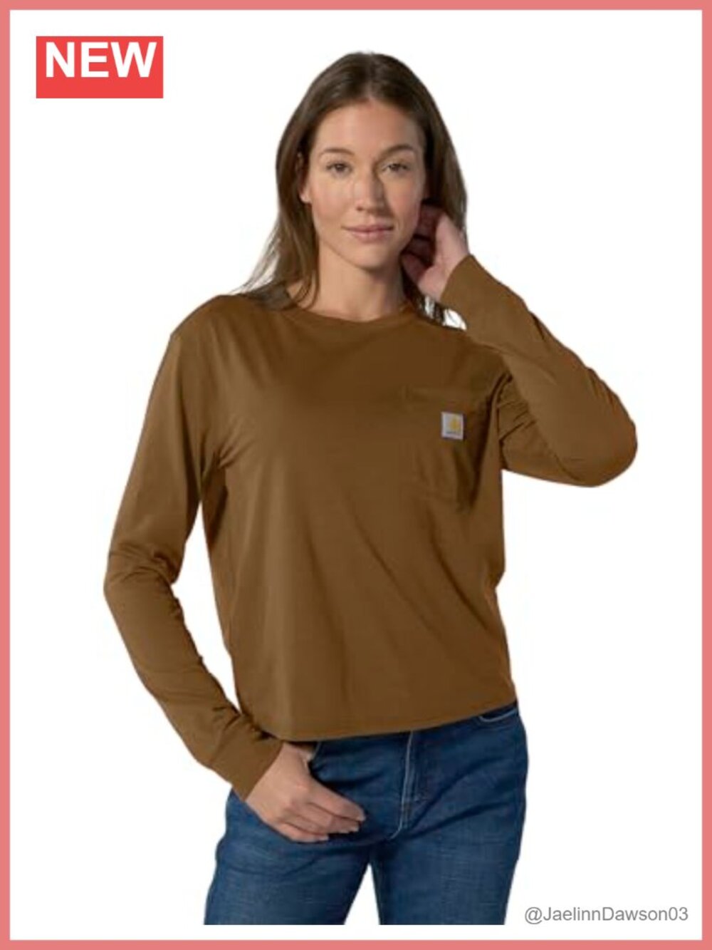 Tencel Fiber Loose Fit Long Sleeve Pocket T-Shirt